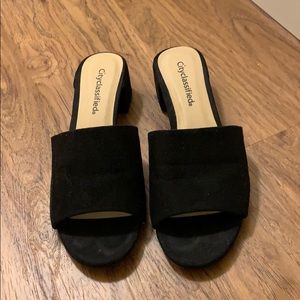 Mule block-heel sandals